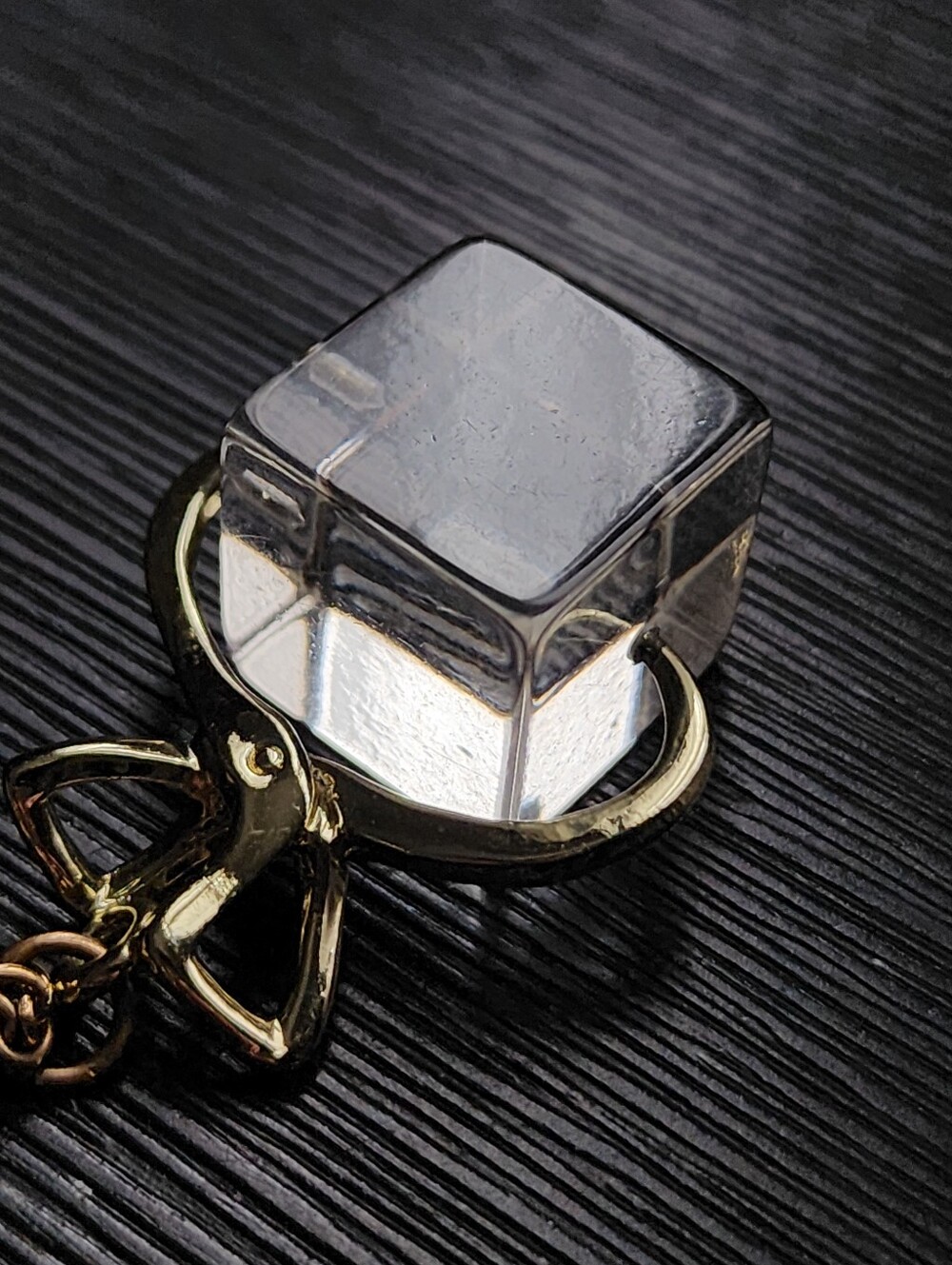 Vintage Mid Century Lucite Ice Block Pendant